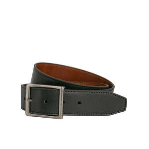 Loop Leather: LOOP LEATHER CO TWO FACE BELT - BLACK/TAN