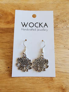 Silver Lotus Earrings