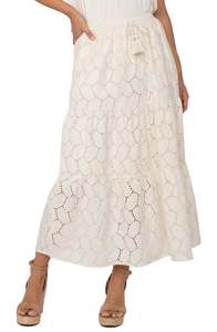 Tiered Woven Maxi Skirt - Vanilla