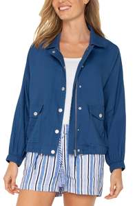 Just Landed: Raglan Sleeve Jacket with Cinch Hem - Goddess Blue