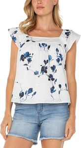Just Landed: Square Neck Blouse - Indigo Rose