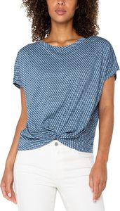 Knit Top with Front Twist - Blue