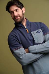 Sale Mens: Blue Pique Quarter Zip Sweater