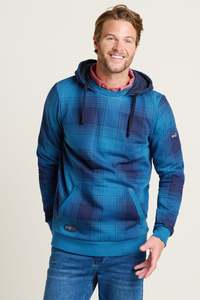 Check Hooded Crew Neck Sweat