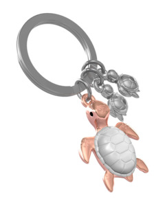 Metalmorphose: Sea Turtle Keychain with 2 Mini Turtle Charms