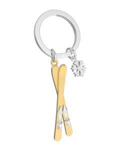 Metalmorphose: Ski Keychain with Snowflake Charm