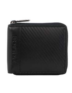 Police Leather Men's Zip Around Wallet
