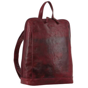 MILLENI NAPPA LEATHER TWIN ZIP BACKPACK - CHERRY