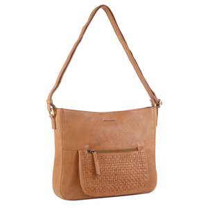 Pierre Cardin Large Woven Embossed Cross Body Bag - Tan