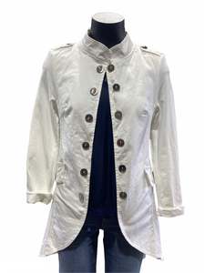 Jackets: SUZY D PLAIN MILITARY JACKET - WHITE