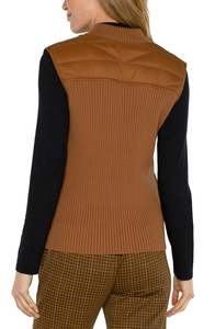 Jackets: Quilted zip vest - Tumeric