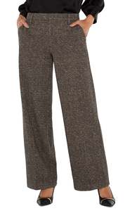 Liverpool Kelsey Wide Leg Trouser - Black/Tan Herringbone