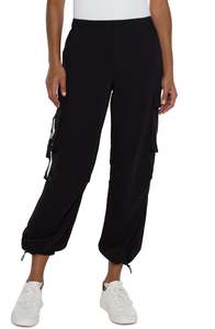 Pants: Liverpool Parachute Cargo Pants - Black