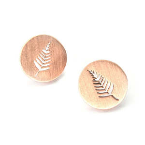 SILVER FERN EARRINGS - ROSE GOLD