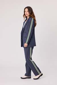 Democracy Cleo Stripe Trim Jacket - Navy