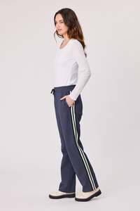 Democracy Cleo Stripe Trim Pant - Navy