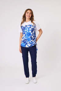 Democracy Hazel Print Front Top - White