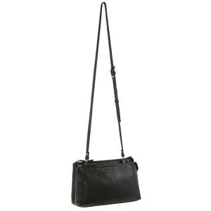 Pierre Cardin Ladies Leather Cross Body Bag - Black