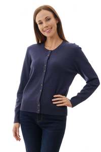 Givoni: Crew Neck Cardigan -  Navy