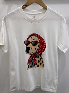 Fashion Dog Tee - White/Red polkadots
