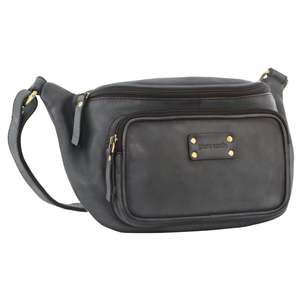 Travel: Pierre Cardin Burnished Leather Sling Bag - Black