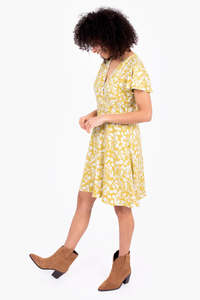 AYLA WRAP DRESS -  YELLOW
