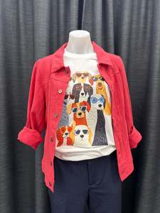 Button linen jacket - Berry