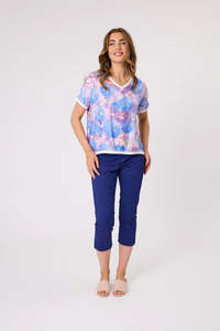 Democracy Riley Print Top - Blue