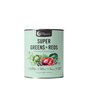 Products: Nutra Organics Super Greens + Reds Powder 300g