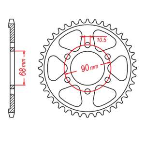 MTX 1224 Steel Rear Sprocket #520 (36T)