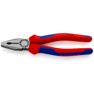 Pliers & Strippers: KNIPEX Pliers, Combination, Cushion Grip, 200mm