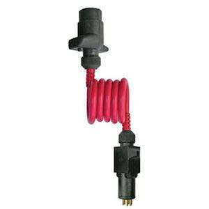 Trailer Plugs: Led Adaptor Coil 7-Pin Flat Skt To 7-Pin Rnd Plug | Trailer Plugs - Adaptors (L.E.D)