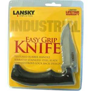 Knives: Lansky Pocket Knife Easy Grip Stainless Blade Lockback 100mm