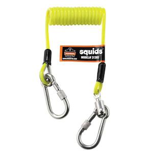 Ergodyne Coiled Cable Dual S/S Carabineer 0.9Kg | Lanyards (Tethering)