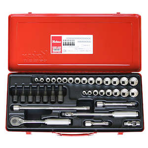 Tap Holders: Koken 3/8" Dr Socket Set - 36pc 5/16"-7/8", 8-22mm, 3-12mm Hex