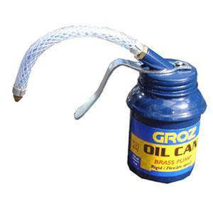 Groz 125Ml/4Oz Oil Can (Brass Pump) W/ Flex Spout | Oiling Equipment - Oil Cans