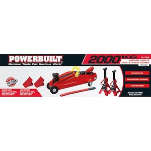Powerbuilt 2.2 Ton / 2000kg Jacks - Axle Stand & Wheel Chock Combo