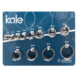 Kale 102pc Wall Merchandiser w/Stock WD 9/12mm W4** | Hose Clamps