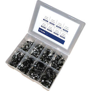 Kale 160pc Cable Clamp/P-Clip Assortment 15mm W1 | Hose Clamps