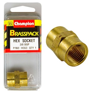 Hex Sockets: Champion Brass 3/8in BSP Hex Socket