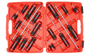 Screwdriver Sets: T&E 16Pc. Tang Thru S2 Steel Screwdriver Set