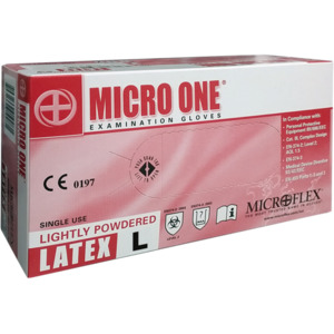 Microflex Micro One Powdered Latex Gloves Large (Box 100)