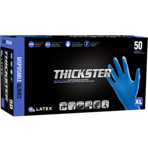 Sas Thickster Pf Latex Gloves Xlarge (Box 50)