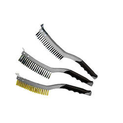 Ampro: AmPro T12813 Wire Brush with Scraper Stainless Steel 3 Row