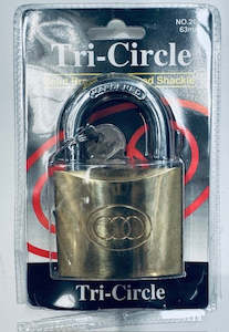 Clearance: Tri-Circle Padlock Brass 63mm - Damaged Packaging
