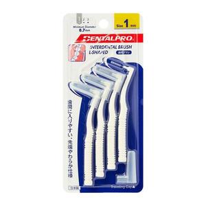 Products: Dental Pro Interdental Brush L Shaped (4 pack) Size 1 0.7mm (SSS) White