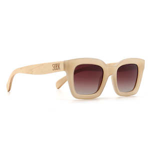 Sunglasses: SOEK. | ZAHRA Nude l Brown Graduated Lens l White Maple