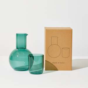 Belly Carafe + Cup Set in Teal