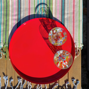 Set of Two Trays | Red | Powder Coated Iron