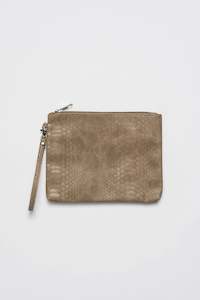 Accessories: Clutch | Croc Khaki Bag